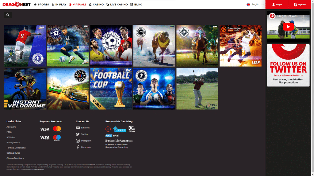 Dragon Bet Virtual betting page
