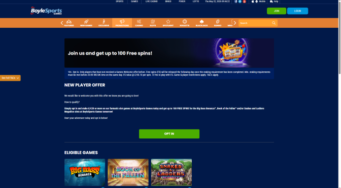 BoyleSports Casino Bonus: Score Up to 100 Free Spins!