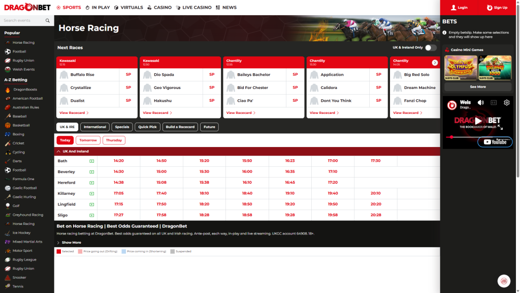 DragonBet Best Odds Guaranteed - a horse racing screenshot