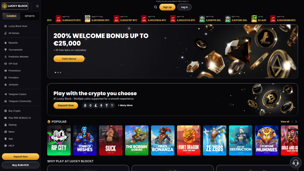 lucky block casino screenshot