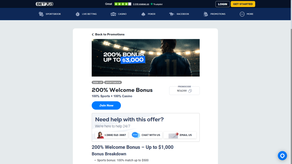 BetUS World Cup Offer