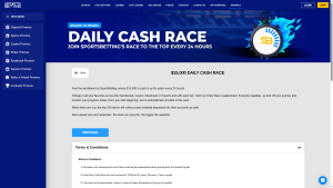 How the Sportsbetting $15,000 Daily Cash Race Works