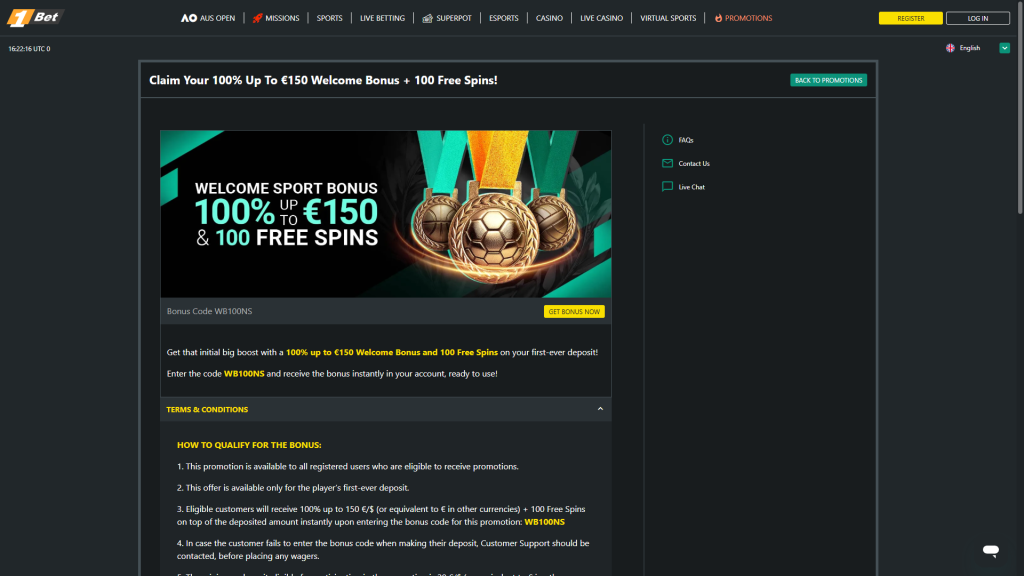 1bet sports betting bonus