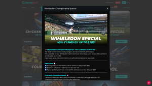 Cosmobet Wimbledon Championship Special: Get 40% Cashback as a Free Bet on Losing Bets