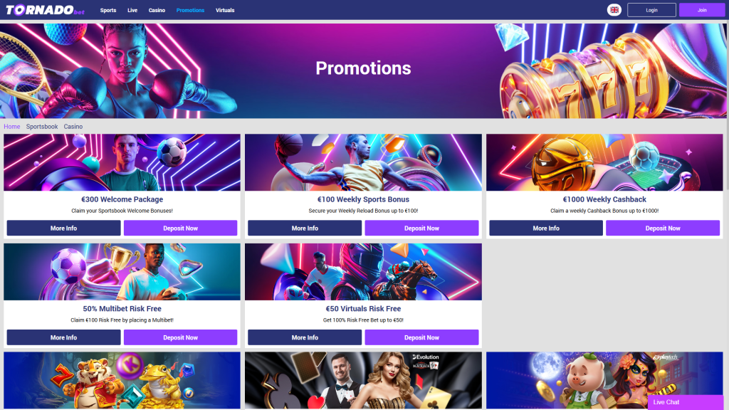 Tornadobet promo screenshot