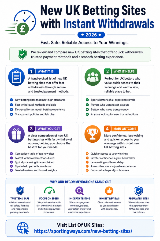 New Betting Sites with Instant Withdrawals infographic